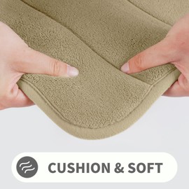 Yimobra Memory Foam Bath Mat Large Size, 92 x 61 cm, Soft and Comfortable, Super Water Absorption, Non-Slip, Thick, Machine Wash, Easier to Dry for Bathroom Floor Rug, Camel