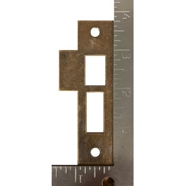 3-7/8" Antique Brass Door Strike Plate Latch for Mortise, Antique, Vintage, Solid Brass Striker/Keeper (Replacement for 3-3/4" and 3-13/16" Strikes), 96mm