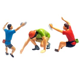Qianly 1:64 Rock Climbing Figure Miniature Scenes Collections Layout Hand Painted People Model Micro Landscape Supplies Accessories, 3 Pieces