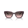 Coach HC8379F Low Bridge Fit Sunglasses, Ruby Pearl Signature C/Grey