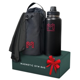 MAGNACE Magnetic Gym Bag Bundle, 3-in-1 Set with Water Bottle Holder, Magnetic Pouch, Towel & Sling Bag – Portable Fitness Carrier for Men & Women – Black