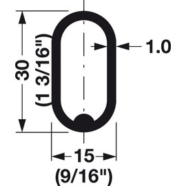 Top Shelf Hardware Oval Closet Rod with End Supports (Black, Custom 10" - 92" Inches)