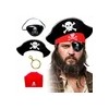 Sombrero Pirata Plata Y Parche Calavera Fiesta Halloween Dis
