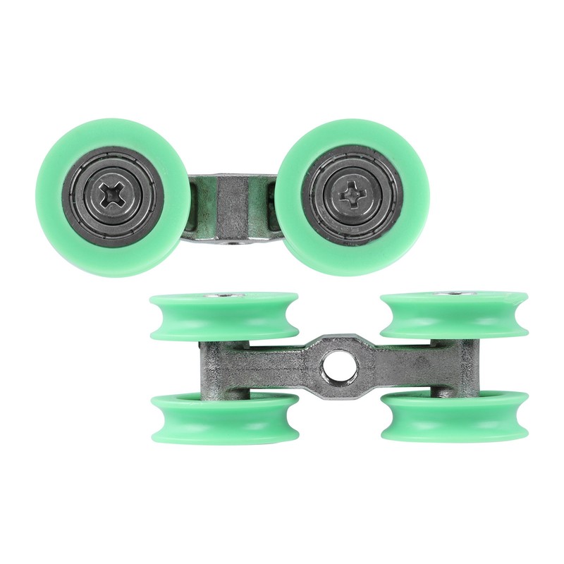 2Pcs UShaped Wheels Stainless Steel 4Wheel Small Rollers Shower Door