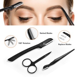 NOVIIML Razor, Eyebrow Kit, Multipurpose Exfoliating Dermaplaning Tool Face Razors for Women Girl, Eyebrow Grooming Set (11 in 1)