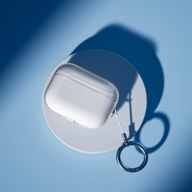 TALENANA For AirPods Pro 3ケース クリア TPU素材 金属カラビナ付属 落下防止 汚れ防止