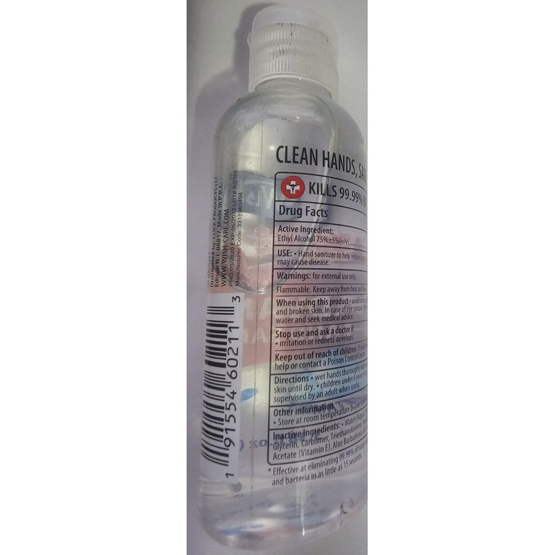 Wish Advance Hand Sanitizer Antiviral Antibacterial 3.38oz Pocket Size Vitamin