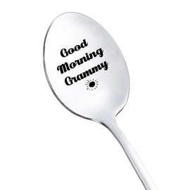 Grammy Gift Spoon from Granddaughter Grandson Christmas Birthday Gifts for Grandma Grandmother Good Morning Grammy Spoon for Granny Nana Coffee Tea Lovers Gift for Grandma Spoons