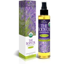 US Organic Body Oil - Elegant Lavender - Jojoba and Rosehip Oil with Vitamin E, Certified Organic, No Alcohol, Paraben, Artificial Detergents, Color or Synthetic perfumes, 5 Fl.oz. (Lavender)