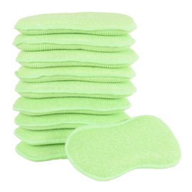 10 Pack of Micro-Pro Duo Action Antibacterial Cleaning Pads Microfibre Cloth Sponge Scourers Dusters For Home Kitchen Bathroom Shower Scrubbing Dusting Wiping Polishing Washing Up Dishes - Green