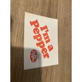 Dr Pepper Rare Iron on "I'm a Pepper I drink Dr Pepper" Patch Vintage Collecters 50s 60s