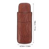 Cigar Case Holder Elegant Vintage Style Woven Pattern Leather Portable