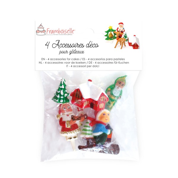 Framboiselle FRA8988 4 Plastic Christmas Figures Not Available Multicoloured 13.5