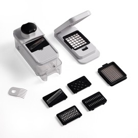 CAROTE Mandoline Slicer Vegetable Chopper with Container, Food Chopper Vegetable Cutter, Cheese Graters, Dicer for Kitchen, BPA-Free Kitchen Gadgets with Safety Holder