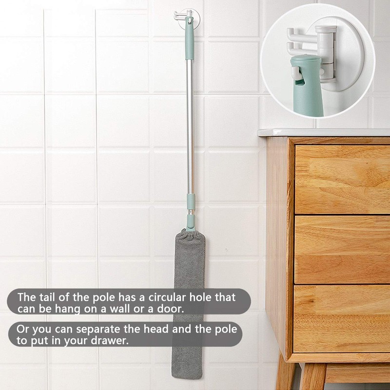 Dust Brush Under Appliance Microfiber Duster with Extension Pole (40