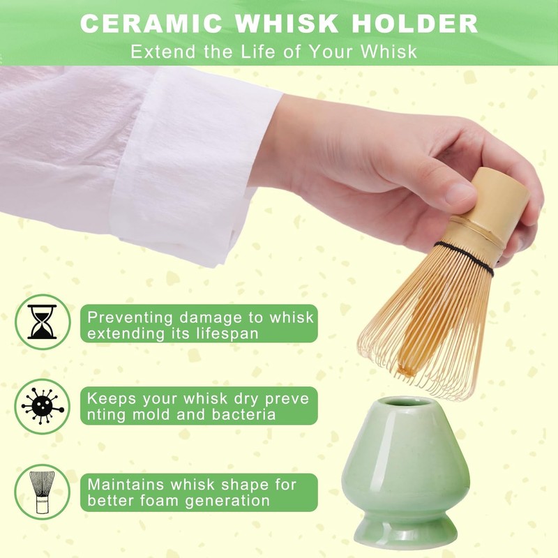 Mumoo Bear 4-Piece Handcrafted Bamboo Japanese Matcha Whisk Set -