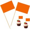 100 Pcs Orange Flag Blank Toothpick Flag Small Mini Labeling