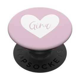 Gina Pink Name Heart Love Woman Girl Friend Personalized PopSockets Swappable PopGrip