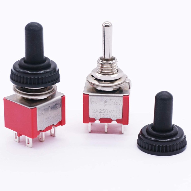 mxuteuk 10Pcs Mini Toggle Switch DPDT 3 Position 6 Pins