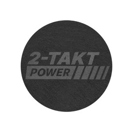 Drinks Coaster "2-Stroke Power", Natural Slate with Lasered Motif