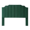 24KF Jade Velvet Tufted Queen Upholstered Headboard, Modern Vertical Channel