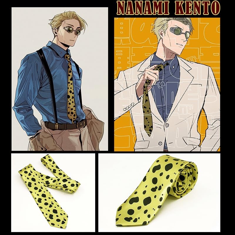 Ealipoi Nanami Tie Anime Kento Nanami Glasses Cosplay Yellow Green