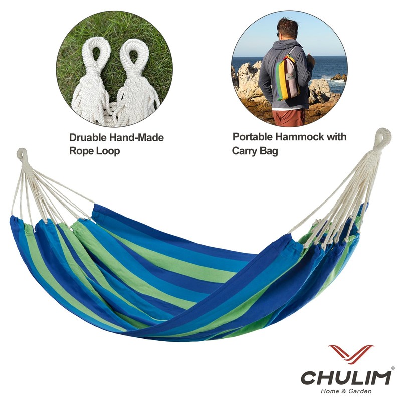 CHULIM Brazilian Double Hammock with Tree Straps,Extra Large 240x160cm,2 Persons