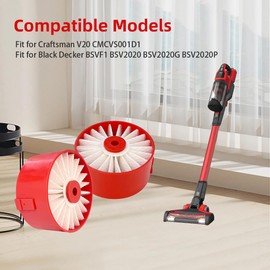 4 Pack N858184 HEPA Filters Replacement Compatible with Craftsman V20 Cordless Stick Vacuum CMCVS001D1, Vacuum Filter Fits for Black Decker BSVF1 BSV2020 BSV2020G BSV2020P Vacuum Cleaner