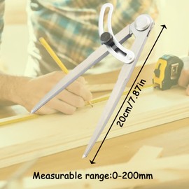 Molyorch Drawing Compass 200mm Carpenter Compass Wing Divider for Woodworking Circle Drawing Metal Leather Craft Compass with Pen Holder