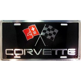 orvette Flag Logo License Plate