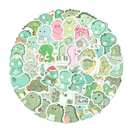 50Pcs Dinosaur Stickers for Kids Children Teen, Cute Obese Dinosaur Stickers Packs, Vinyl Waterproof Creative Animal Decals for Diaries, Books, Laptops, Mobile Phones