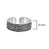 AeraVida Nature-Inspired Leaf Pattern Adjustable Band .925 Sterling Silver Toe