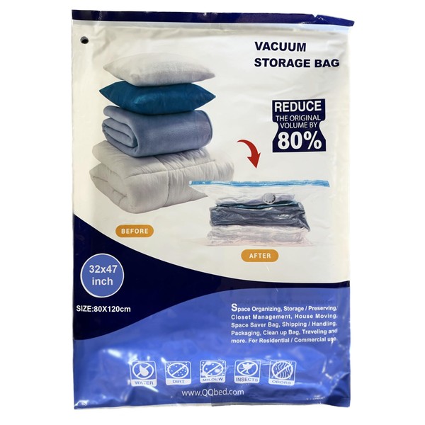 QQbed 50 Pack Extra Large Vacuum Storage Bags for Storage