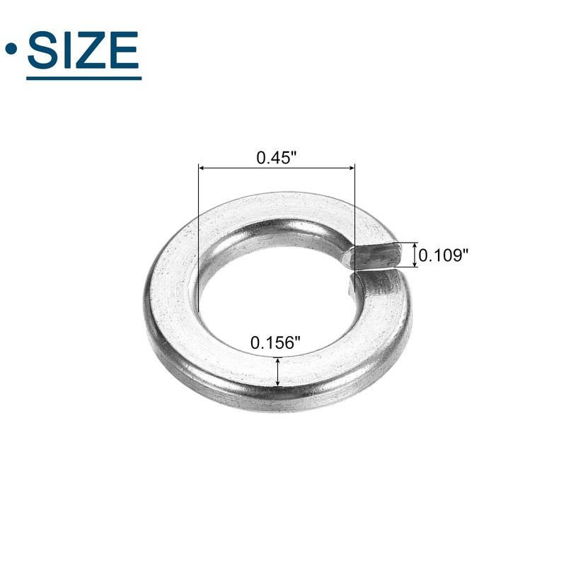sourcing map 7/16" Split Lock Washer, 30Pcs 304 Stainless Steel