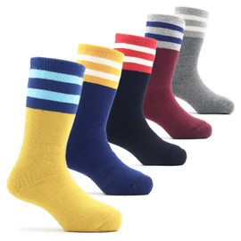 Boys Thick Fleece Socks Kids Winter Warm Thermal Crew Seamless Socks 5 Pack 5T/6T/7T