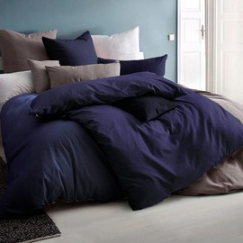 Soifox Cushion Cover 40 x 40 cm, Set of 2 - Pillowcase 40 x 40 cm, Navy Blue, 100% Microfibre, Non-Iron and Wrinkle Free with Zip