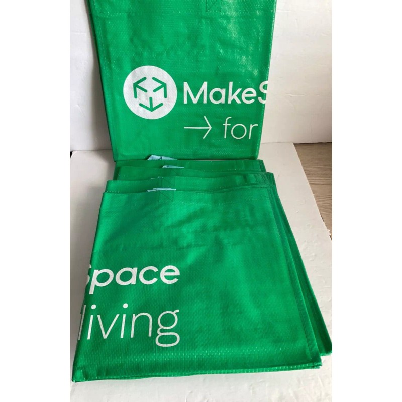 MakeSpace Reusable Tote Bags, 5-Pack (Large) Green NEW!