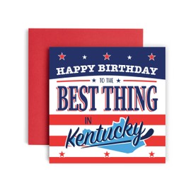 Huxters Fun Birthday Card - Kentucky State Brother Son Nephew Dad Mum Uncle Friend Auntie Sister - Super Person - 14.8cm (Kentucky)