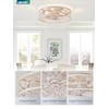 LEDIARY Caged Ceiling Fans with Lights, White Flush Mount Ceiling