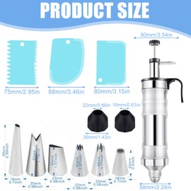 Leikurvo Siringa per torte, in acciaio inox, con 6 beccucci, per torte, per decorare torte, ciambelle, cupcake, pasticcini
