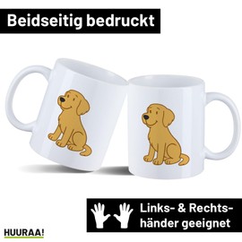 Huuraa Tasse Golden Retriever Goldie Comic Geschenk 330ml Weiß Golden Retriever Präsent