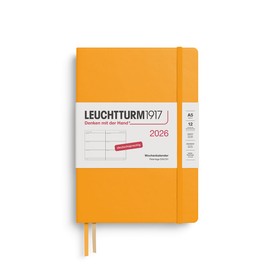 LEUCHTTURM1917 372528 Weekly Planner Medium (A5) 2026, 12 Months, Rising Sun, German