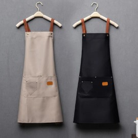 New Fashion Kitchen Aprons for Woman Men Chef Work Apron for Grill Restaurant Bar Shop Cafes Beauty Nails Studios Uniformcolor: Gray, size: Onesize