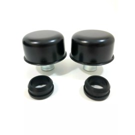 SPP Valve Cover Breather Caps Push-In Matte Black Chevy Pontiac Ford Mopar Chrysler
