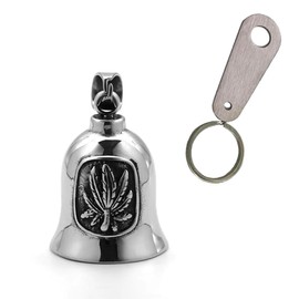 Leaf Motorcycle Ride Bell, Stainless Steel Bell Biker Accessory,Guard Riding Safety