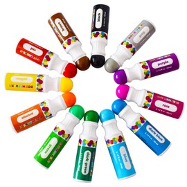 Yuanhe Dot Markers Bingo Daubers - 12 Colors Washable Paint Dotters for Toddlers and Kids Art Supply