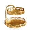 Double Layer Pastry Tray Decorative Copper Gold Biscuits Dessert Display