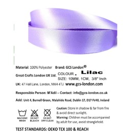 Satin Ribbon Light Purple 22-25 METRES X 10MM for Gifts Wrap, Party, Events, Cloth, Sew Party Crafts Events Wedding Dress Decorative Easter Christmas Floral Car Bows