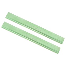 Kozelo Pack of 2 Hollow Scale Rulers - [15 cm] Aluminium Triangular Hollow Straight Metal Ruler Green for Measurement Drawing Engineer Office Classroom Use 1 mm Minimum Scale