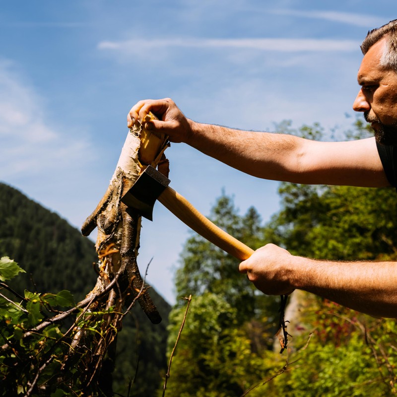 PRANDI Yankee Hatchet 1.32lb - Hickory Handle 14.97in with Leather